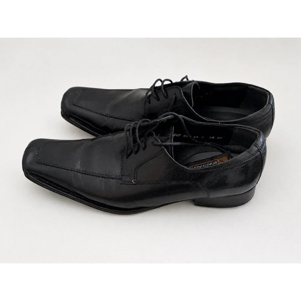 Stacy Adams Black Leather Square Toe Dress Oxfords Men's Size 13 M